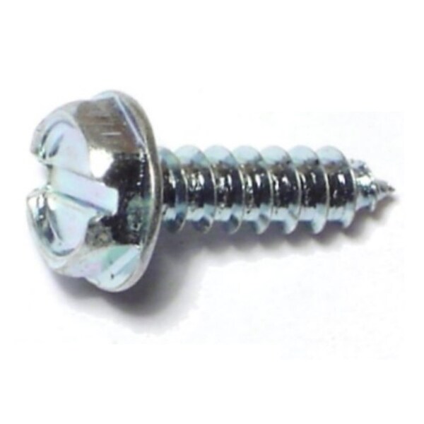 Midwest Fastener Sheet Metal Screw, #6 x 1/2 in, Zinc Plated Steel Flange Hex Head Slotted Drive, 100 PK 02911 - main